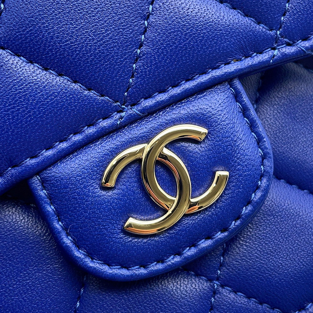 CHANEL Matelasse Shoulder Bag BlueAP2200 Lambskin Size Mini mini