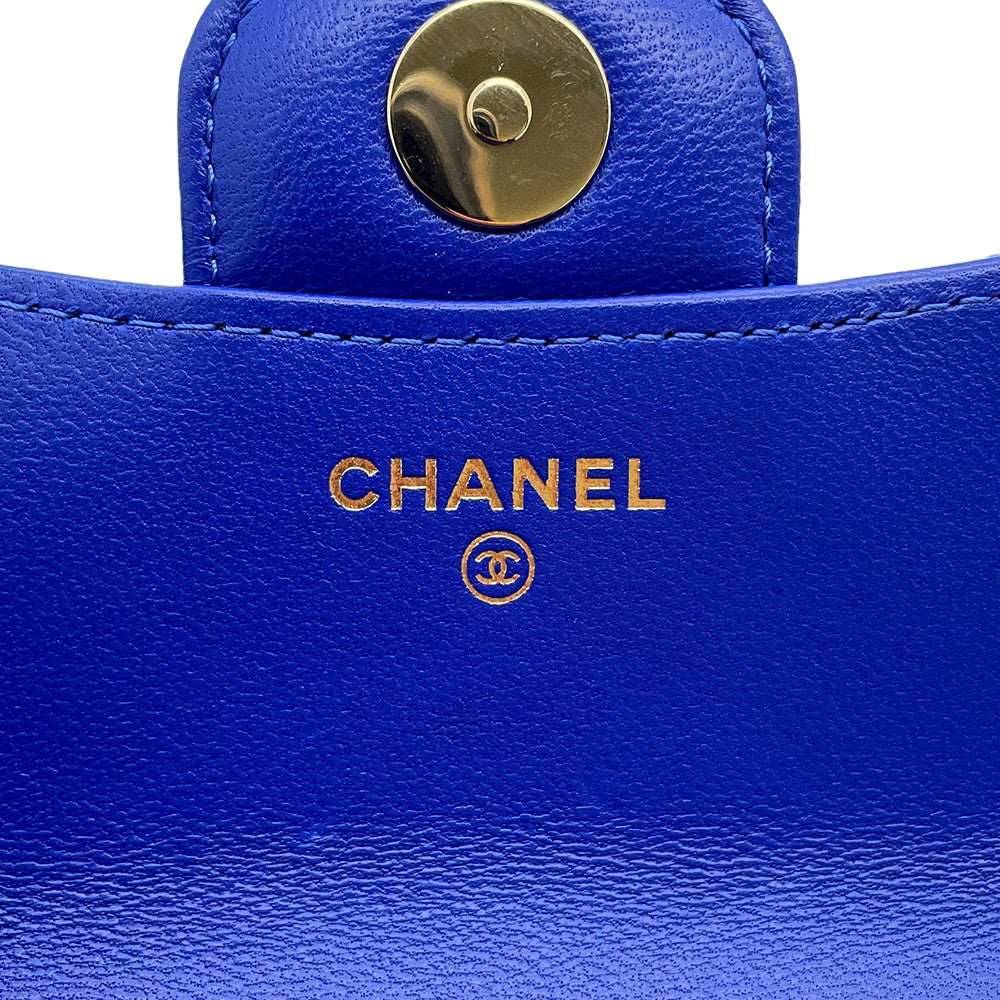 CHANEL Matelasse Shoulder Bag BlueAP2200 Lambskin Size Mini mini