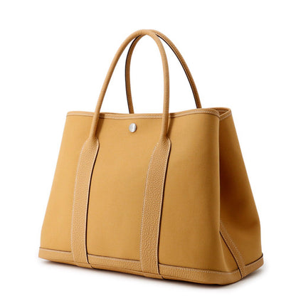 HERMES Garden Party Natural Sable Toile Officier Negonda Leather Size PM