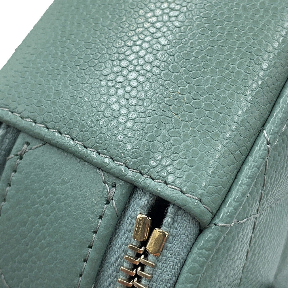 CHANEL Matelasse Chain Vanity Bag Light GreenAP2502 Caviar Leather Size Small