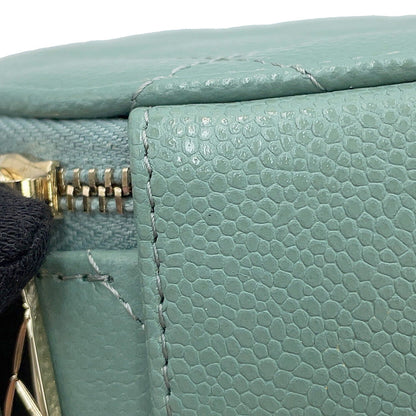 CHANEL Matelasse Chain Vanity Bag Light GreenAP2502 Caviar Leather Size Small