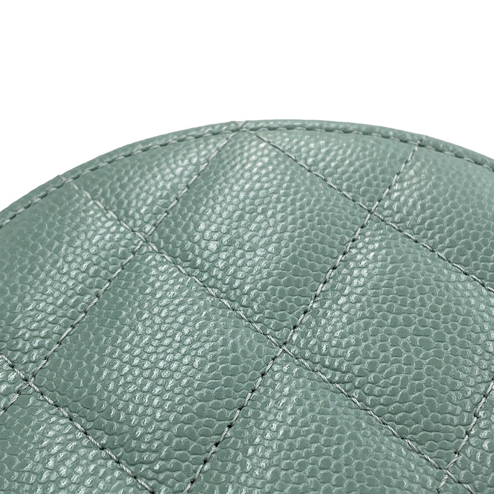 CHANEL Matelasse Chain Vanity Bag Light GreenAP2502 Caviar Leather Size Small