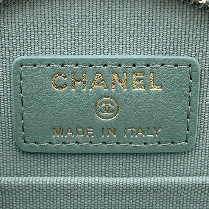CHANEL Matelasse Chain Vanity Bag Light GreenAP2502 Caviar Leather Size Small