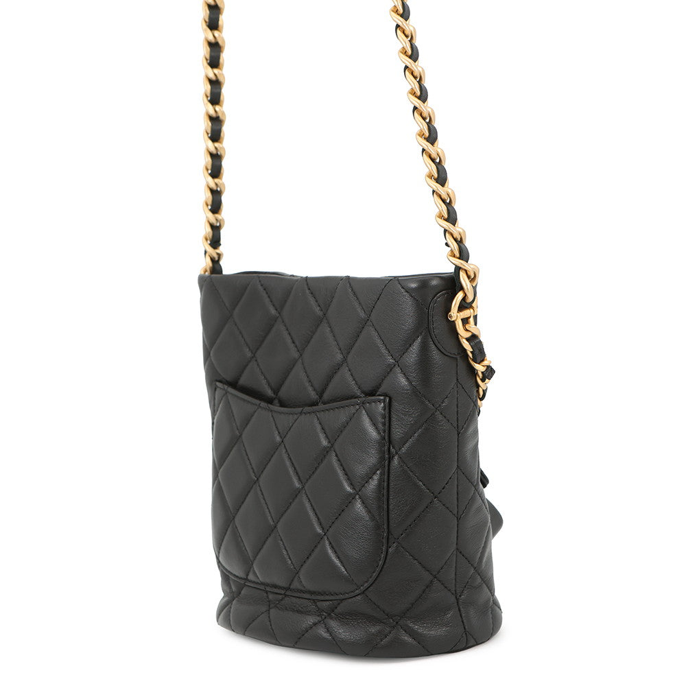 CHANEL Chain Shoulder Bag with Matelasse Pouch BlackAS3946 Lambskin