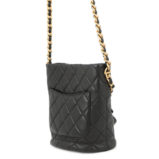 CHANEL Chain Shoulder Bag with Matelasse Pouch BlackAS3946 Lambskin