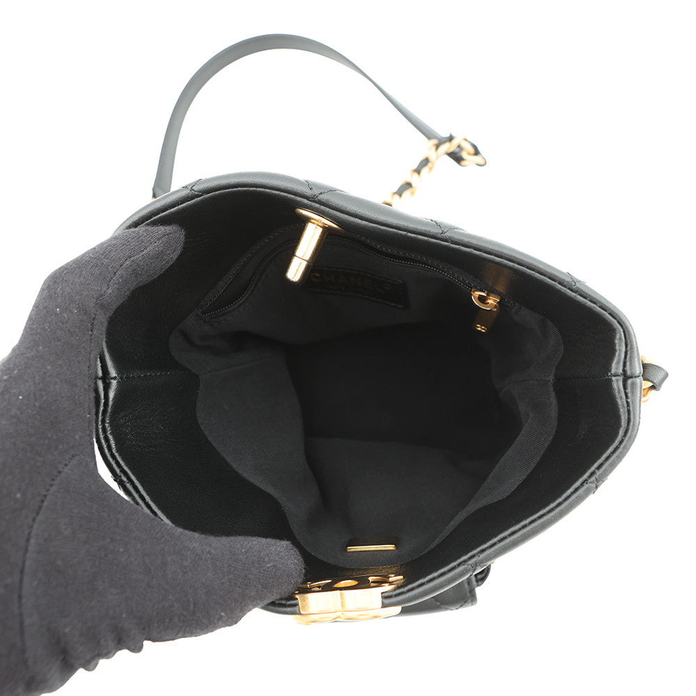 CHANEL Chain Shoulder Bag with Matelasse Pouch BlackAS3946 Lambskin