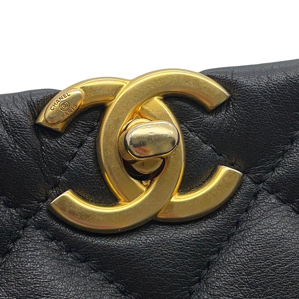 CHANEL Chain Shoulder Bag with Matelasse Pouch BlackAS3946 Lambskin