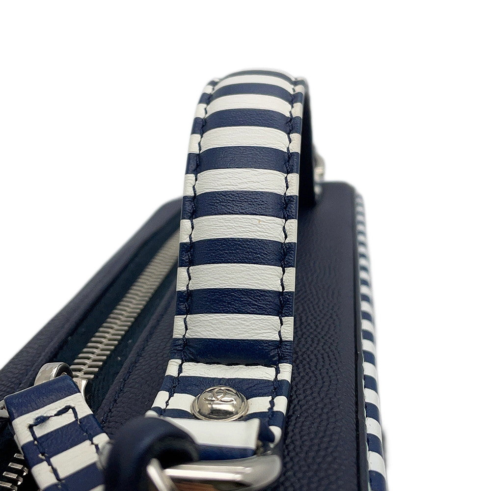 CHANEL CCFiligree ChainShoulder Bag Navy/WhiteA93343 Caviar Leather