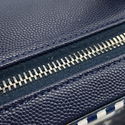 CHANEL CCFiligree ChainShoulder Bag Navy/WhiteA93343 Caviar Leather