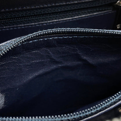 CHANEL CCFiligree ChainShoulder Bag Navy/WhiteA93343 Caviar Leather
