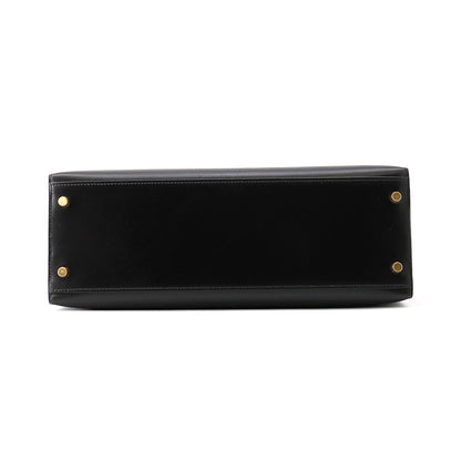 HERMES Kelly Sellier Black Box Calf Leather Size 32