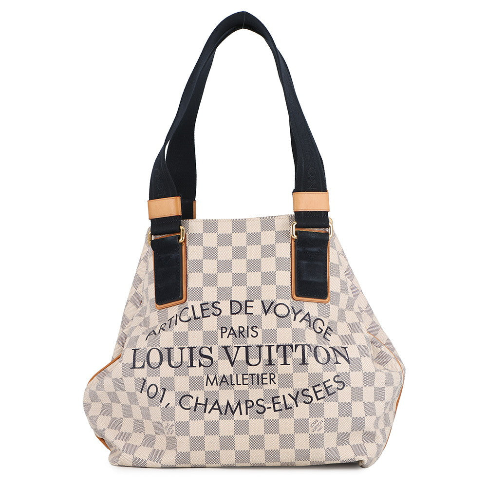 LOUIS VUITTON Plan Soleil Cabas BeigeN41179 Damier Azur Size PM