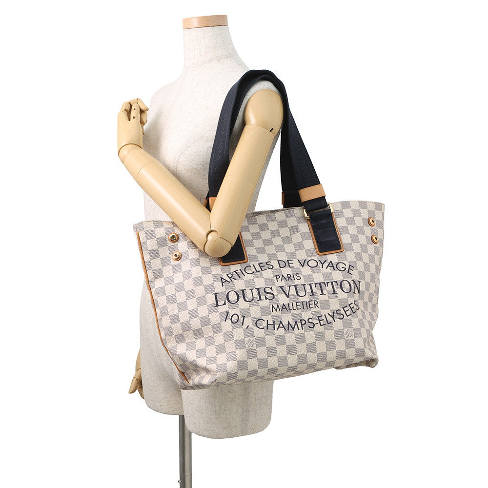 LOUIS VUITTON Plan Soleil Cabas BeigeN41179 Damier Azur Size PM