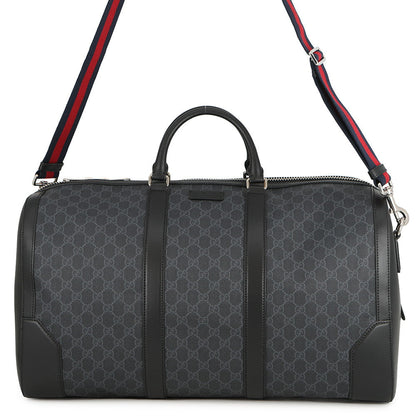 GUCCI GG Supreme Travel Bag Black/Gray478323 GG Supreme Leather