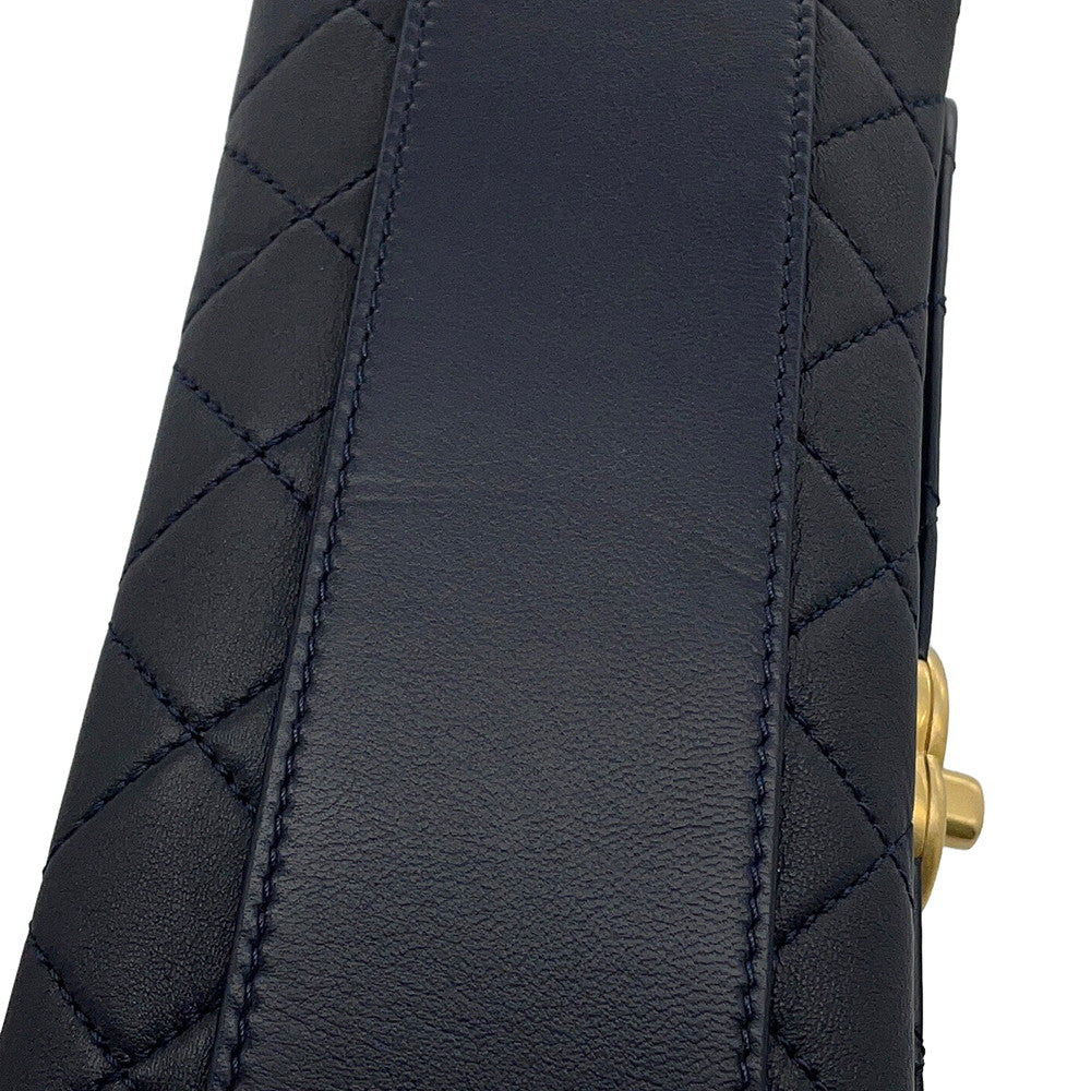 CHANEL Matelasse Chain Top Handle 2-Way Bag NavyAS1749 Lambskin