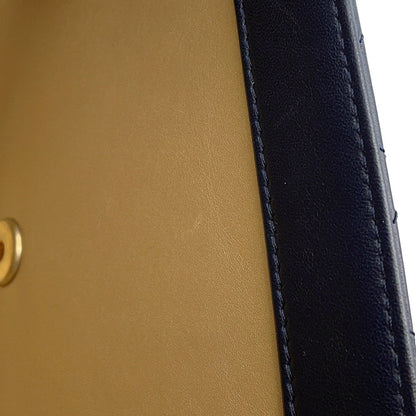 CHANEL Matelasse Chain Top Handle 2-Way Bag NavyAS1749 Lambskin