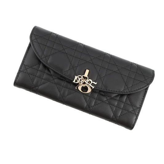 Dior Cannage My Dior Violet Wallet BlackS6029ONMJ Lambskin