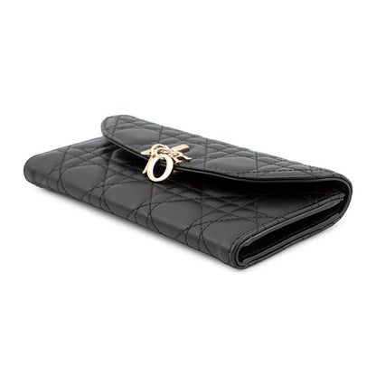 Dior Cannage My Dior Violet Wallet BlackS6029ONMJ Lambskin
