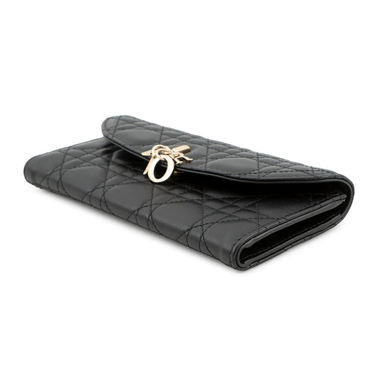 Dior Cannage My Dior Violet Wallet BlackS6029ONMJ Lambskin