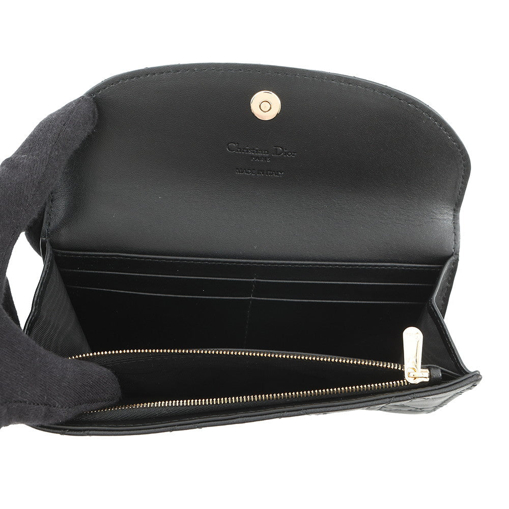 Dior Cannage My Dior Violet Wallet BlackS6029ONMJ Lambskin