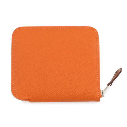 HERMES Azap compact silk in Orange Epsom