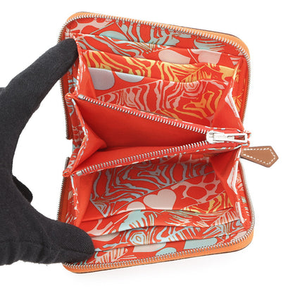 HERMES Azap compact silk in Orange Epsom