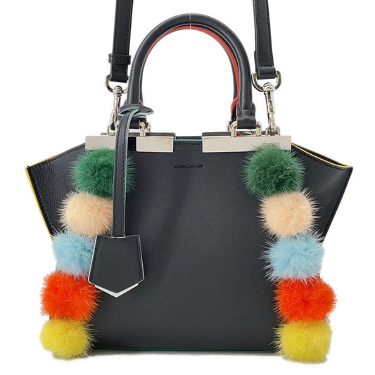 FENDI Petit Trois Jules Black8BH333 Leather