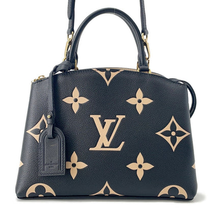 LOUIS VUITTON Petit Palais Noir/BeigeM58913 Bicolor Monogram Empreinte Leather Size PM