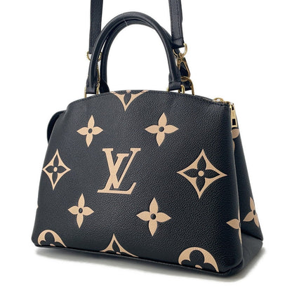 LOUIS VUITTON Petit Palais Noir/BeigeM58913 Bicolor Monogram Empreinte Leather Size PM