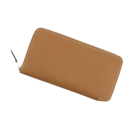 HERMES Azap Long silk in Gold Epsom