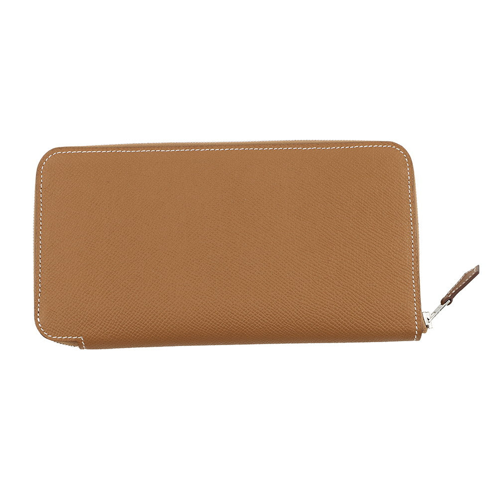 HERMES Azap Long silk in Gold Epsom