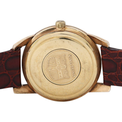 SEIKO King SEIKO 44KS 2nd model, earliest model W36mm Gold Plated Leather Silver Dial442000