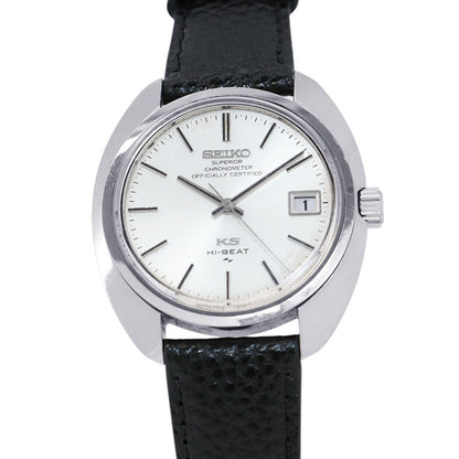 SEIKO King Seiko 45KS Superior Chronometer W37mm Stainless Steel Leather Silver Dial4502ｰ8010
