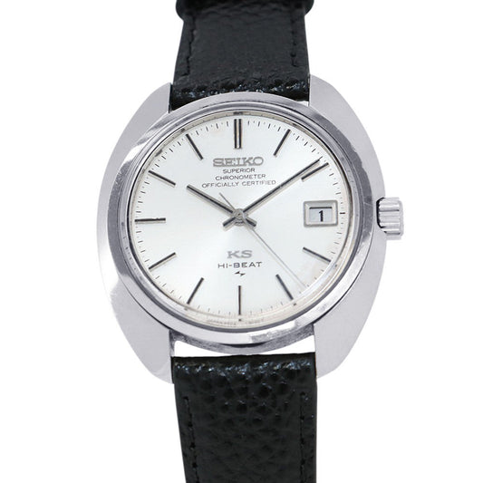 SEIKO King Seiko 45KS Superior Chronometer W37mm Stainless Steel Leather Silver Dial4502ｰ8010