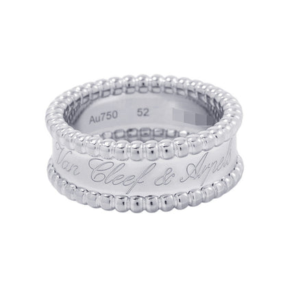 Van Cleef & Arpels Perlée Senior Tulle Ring Size 52/#12VCARN32352/VCARN32300 18K White Gold
