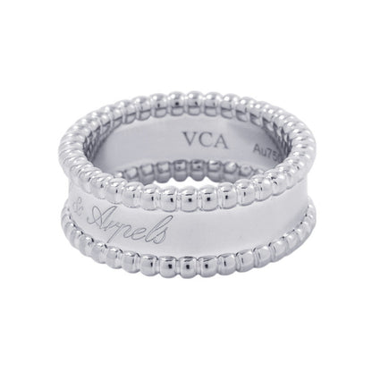 Van Cleef & Arpels Perlée Senior Tulle Ring Size 52/#12VCARN32352/VCARN32300 18K White Gold