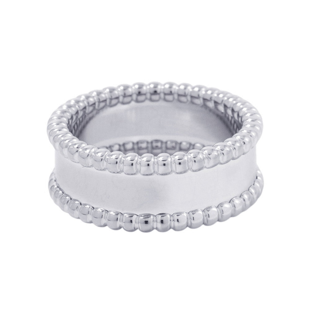 Van Cleef & Arpels Perlée Senior Tulle Ring Size 52/#12VCARN32352/VCARN32300 18K White Gold