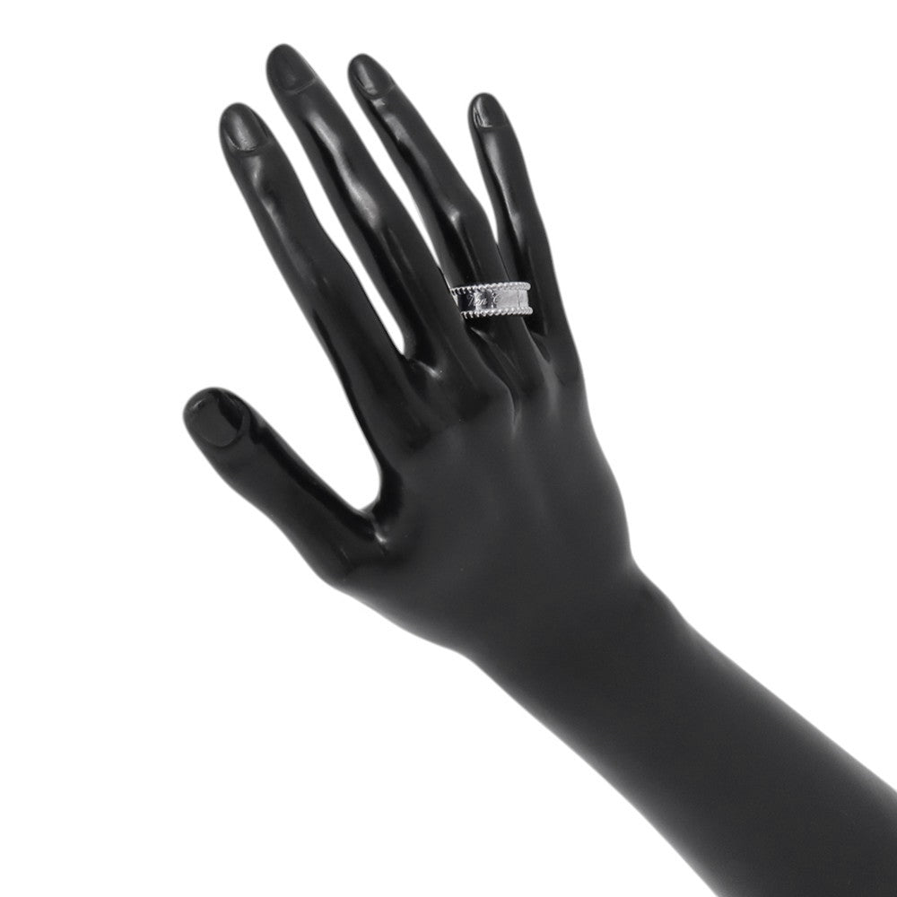 Van Cleef & Arpels Perlée Senior Tulle Ring Size 52/#12VCARN32352/VCARN32300 18K White Gold