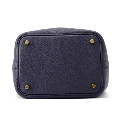 HERMES Picotin Lock Blue Nuit Taurillon Clemence Size PM