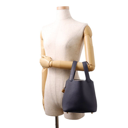 HERMES Picotin Lock Blue Nuit Taurillon Clemence Size PM