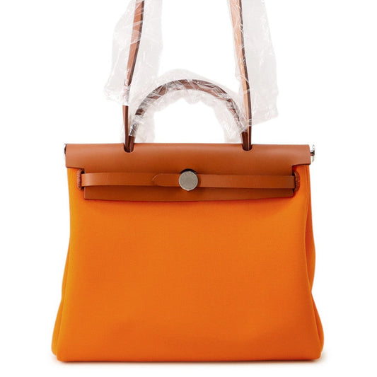 HERMES Herbag zip Orange minyan Toile Officer Bash Hunter Size PM