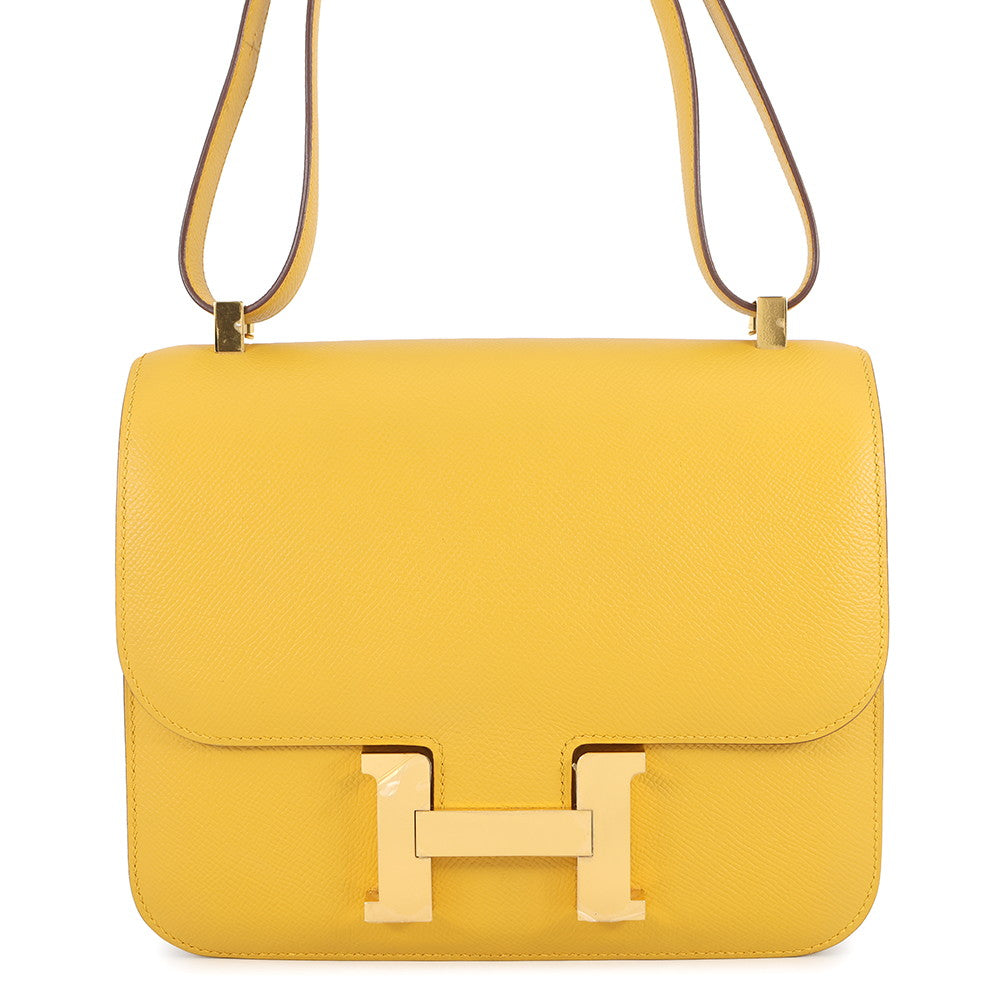 HERMES Constance Jaune Ambre Epsom Size 24