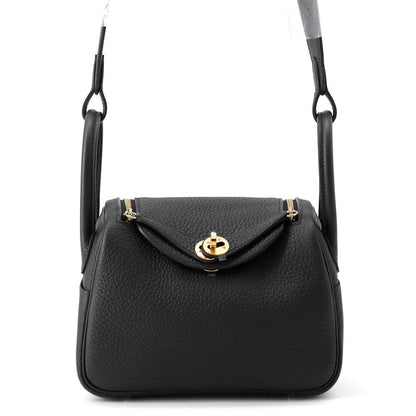 HERMES Lindy Black Taurillon Clemence Size Mini