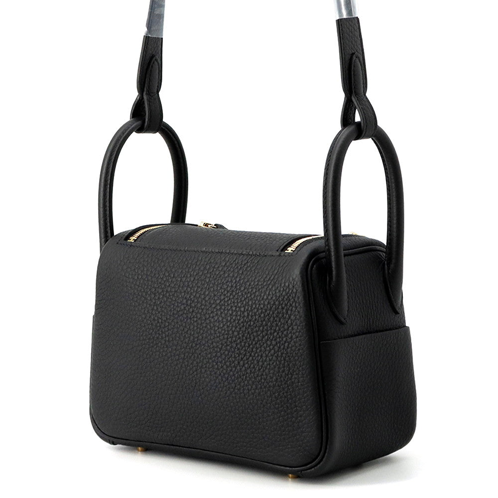 HERMES Lindy Black Taurillon Clemence Size Mini