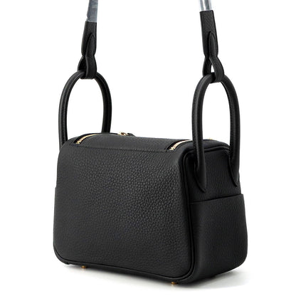 HERMES Lindy Black Taurillon Clemence Size Mini