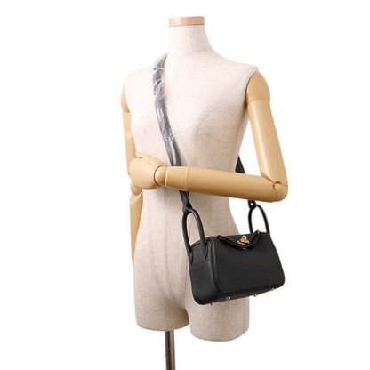 HERMES Lindy Black Taurillon Clemence Size Mini