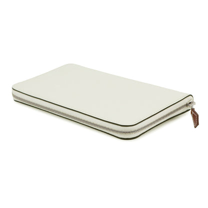 HERMES Azap Long silk in New White Evercolor