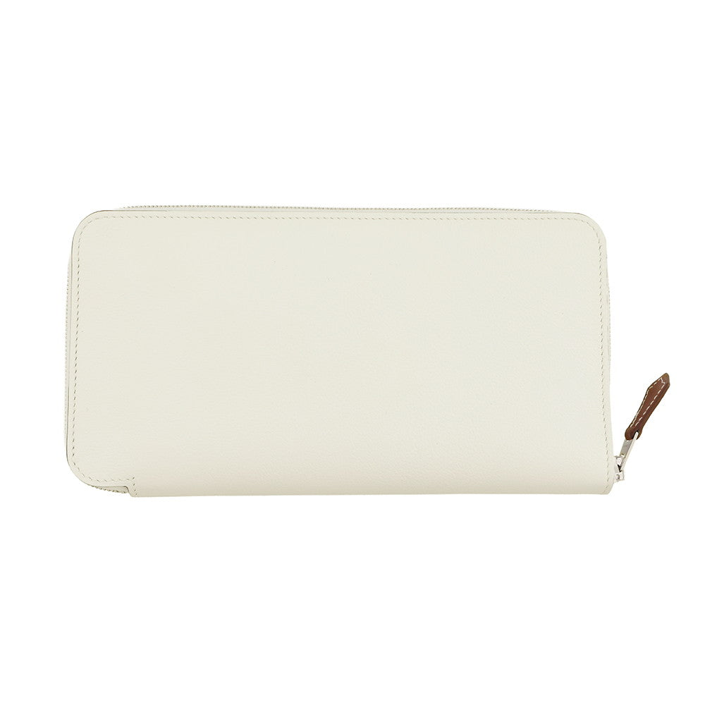 HERMES Azap Long silk in New White Evercolor