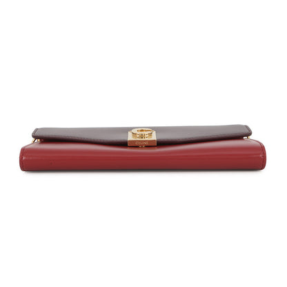 CELINE Chain wallet Bordeaux/Red Leather