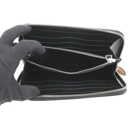 Berluti Calligraphy Zip Around Long Wallet Brown Leather